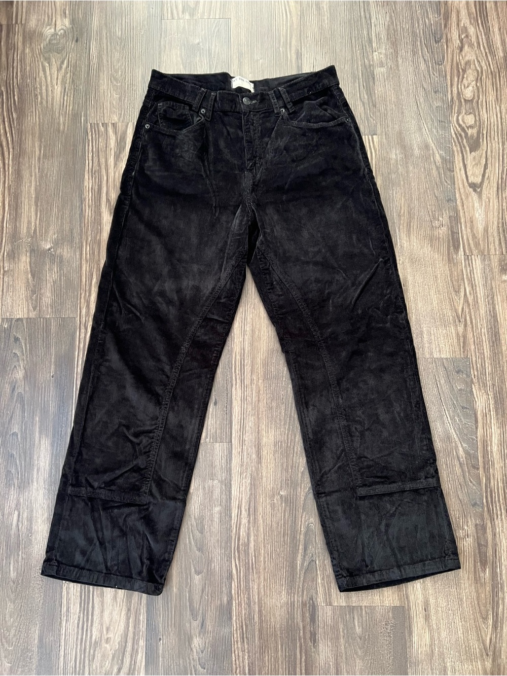 We the Free Black Corduroy Risk Taker High Rise Straight Pants